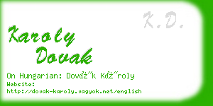 karoly dovak business card